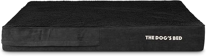 The Dog’s Bed Replacement Outer Cover, Plush Fabric, Black Plush, XXL, 6-Inch