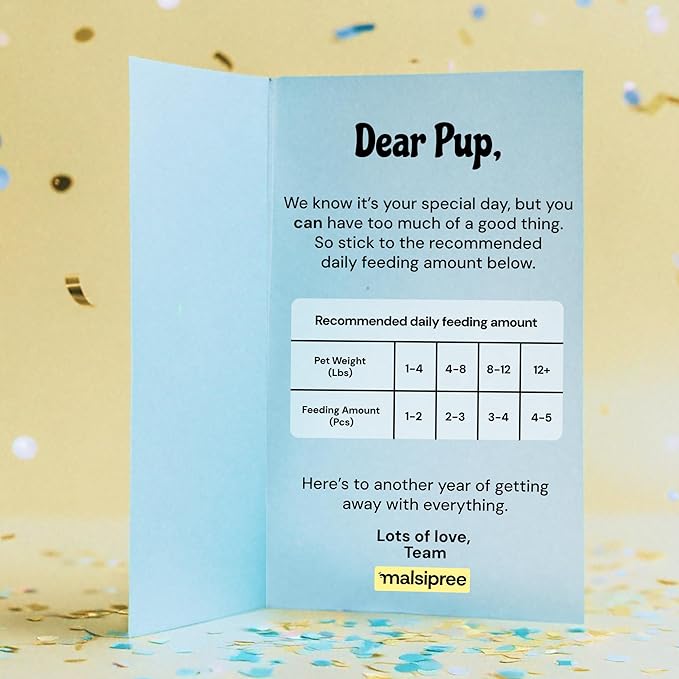 MalsiPree Dog Birthday Treats - Freeze Dried Puppy Ice Cream & Canine Popsicle - Healthy Pet Gift & Party Favors - Grain Free Dessert & Cake Alternative - Salmon, Beef & Chicken - 15 Count