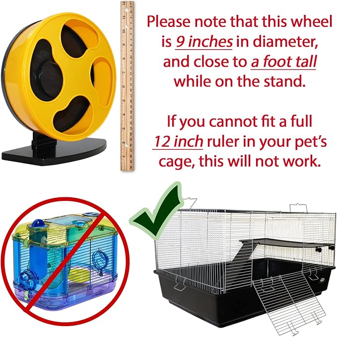 Silent Runner 9" + Sandy Track + Autoclean Track + Cage Attachment - Pet Exercise Wheel Set - for Syrian Hamsters, Teddy Bear Hamsters, Dwarf Hamsters, Gerbils, Mice and Other Small Pets