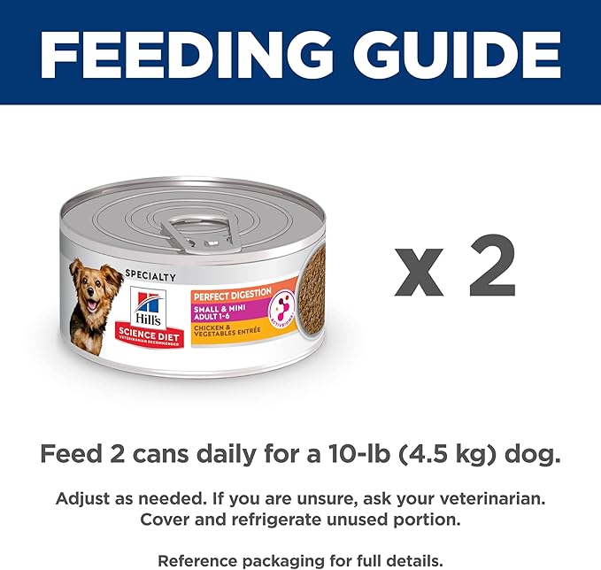 Hill's Science Diet Adult 1-6 Perfect Digestion Small & Mini Wet Dog Food, Chicken & Vegetables, 5.8 oz. Cans, 24-Pack