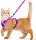 Cat Harness and Leash for Walking Escape Proof Soft Adjustable Cat Leash Breathable Comfortable Vest Easy to Wear Kitten Harness for Outdoor Travel (Purple, M (13-18lb))