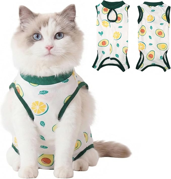 Cat Recovery Suit Cat Onesie for Cats After Surgery, Breathable Cats Surgery Recovery Suit for Female Spay & Abdominal Wounds, Kitten Surgical Onesie Body Suit Anti Licking Cone Alternative