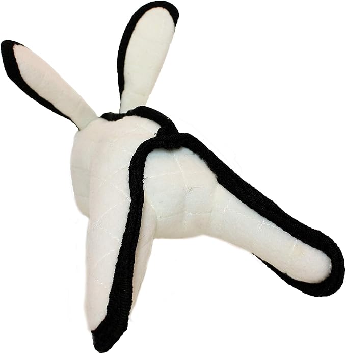 TUFFY - World's Tuffest Soft Dog Toy -Barnyard- Multiple Layers. Made Durable, Strong & Tough. Interactive Play (Tug, Toss & Fetch). Machine Washable & Floats. (White Rabbit, Large 2 Pack)