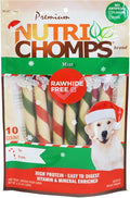 NutriChomps Dog Chews, 5 inch Twists, Mint Flavor, 10 Count, Easy to Digest, Rawhide Free, Holiday Stocking Stuffer Treats, Christmas Gift for Dogs