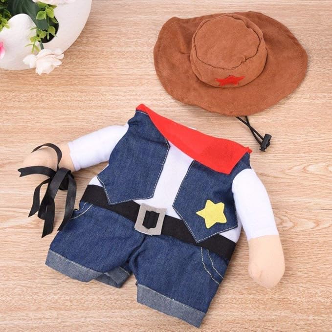 Halloween Cat Cowboy Costume Hat Funny Costume for Cats & Small Dogs- XL