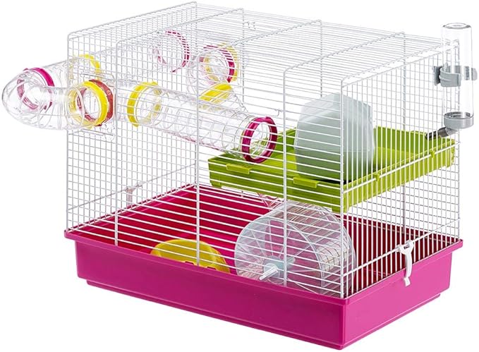 Ferplast Laura Small Hamster Cage | Fun & Interactive Cage Measures 18.11L x 11.61W x 14.8H & Includes All Accessories