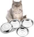 VENTION Medium Shallow Cat Food Bowls, Outer Dia. 8.1 in Whisker Fatigue Cat Bowl, Stainless Steel Cat Food Dish for Indoor Cats, Set of 4 Replacement Cat Bowls for Raised Station(26.7 Fl.oz)