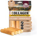 Wild Eats Venison Flavor Collagen Retriever Style Cheek Rolls 5" Dog Chews-4 Pack (Long Lasting Dog Chews Treats & Bones for Medium Dogs) Substitute for Pig Ears for Dogs