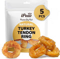 iPaw 5 Pcs Value Pack Turkey Tendon for Dogs, Ingredient Sourced from USA, Hypoallergenic, All Natural Human Grade Puppy Chew, Dog Treats for Signature Series, Rawhide Alternative, Ring (Medium)