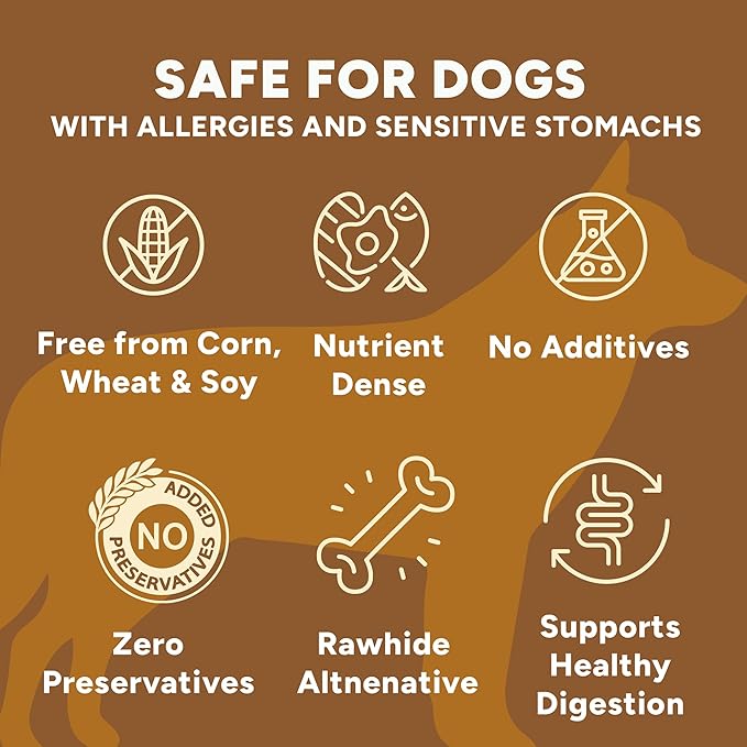 Gaines Family Farmstead Peanut Butter Coated Sweet Potato Dog Bones, 4 pack - 40 oz Bags, Grain-Free, Chewy, Natural Dog Treats for Digestion, Skin, Energy & Immunity – Limited Ingredient, Made in USA