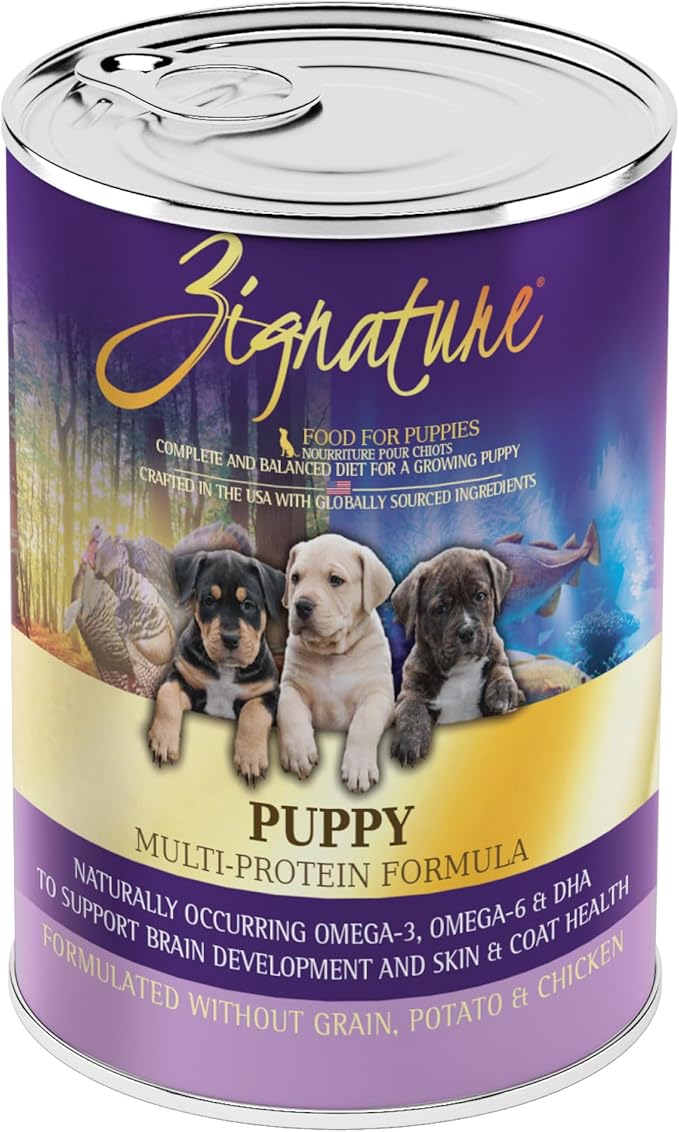 Zignature Puppy Formula Wet Dog Food 13oz can, Case of 12
