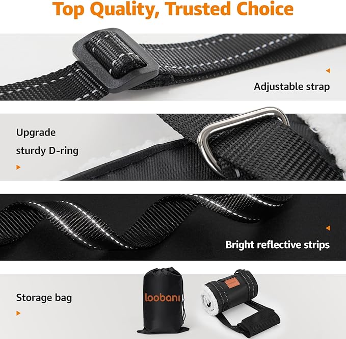 LOOBANI Dog Lift Harness for Back Legs, Portable Dog Sling for Large Dogs Hind Leg Support, Comfortable Leg Support Assistance for Elderly Dogs with Hip, ACL Brace, Senior, Injured