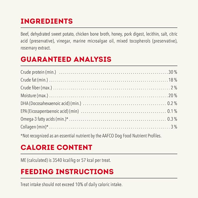 ACANA Chewy Strips Limited Ingredient Dog Treats Beef Recipe with Hip & Joint Support 4oz Bag