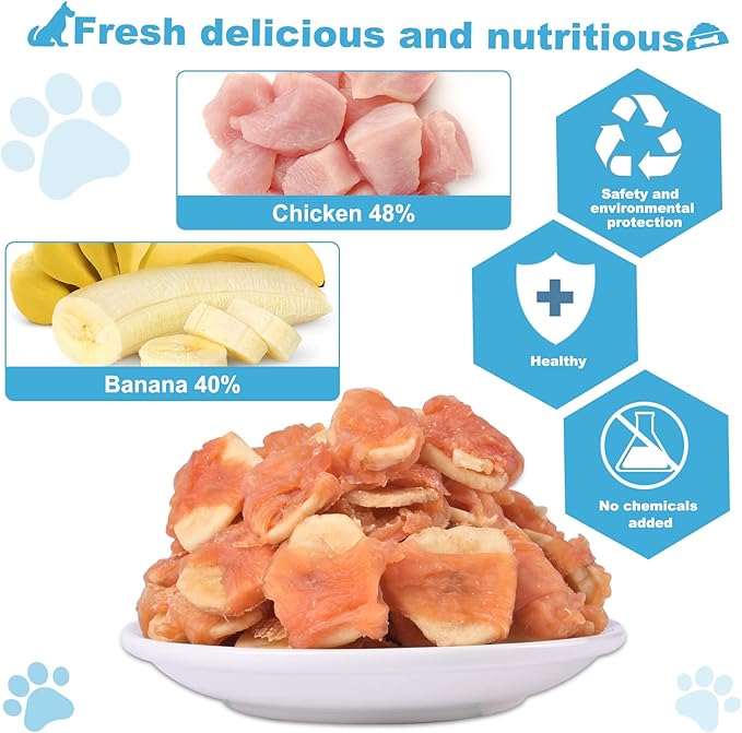 Dog Treats Chicken Wrapped Banana Dog Chews Puppy Training Snacks, Rawhide Free Treats 0.5lb/227g