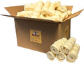 Woofley's 5-6" Buffalo Beef Cheek Roll -(100 Count)- Beef Cheek Rolls for Dogs - Long Lasting Natural Dog Chews