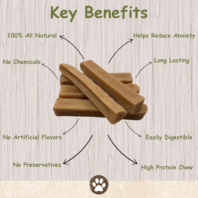 Top Dog Chews – Large/XL Himalayan Yak Cheese for Dogs, 100% Natural & Long-Lasting Dog Treats, Gluten Free & Digestible Cheese Sticks, Sold by The Pound (Pack of 3)