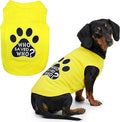 Parisian Pet Dog Shirt – 100% Cotton Shirts for Large Dogs - Sleeveless Yellow Puppy Vest with Paw Print – Breathable Pet Apparel – Pullover Summer Dog Clothes - Stretchy Funny T Shirts for Dogs