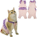Cat Recovery Suit,Kitten Onesie After Surgery,E-Collar Alternative for Abdominal Wound and Skin Diseases,Soft Breathable Bodysuit After Spay（Pink-s）