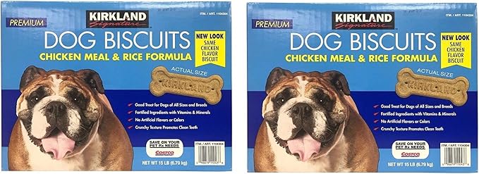 Kirkland Signature Premium Dog Biscuits Chicken Meal & Rice Formula 30 LB