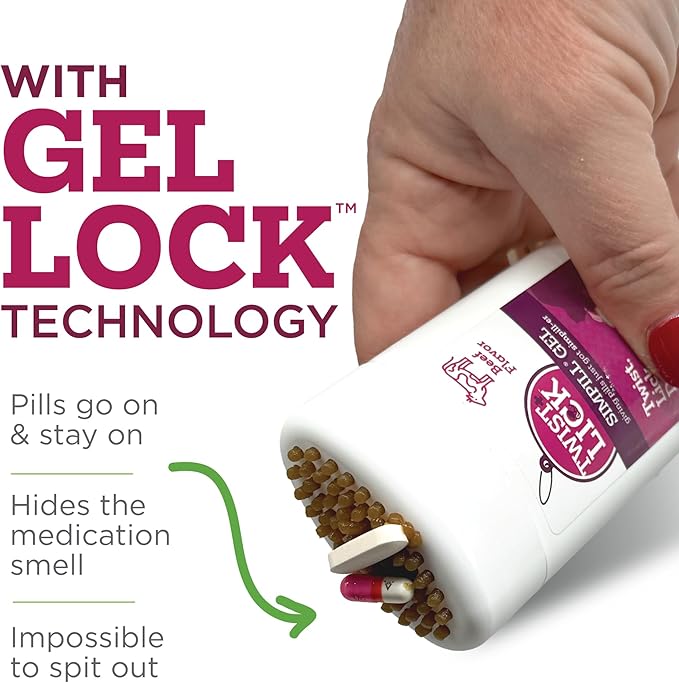 Vetality Twist + Lick SimPill Pill Hider Treat for Dogs, Chicken Flavor (Up to 65 Treatments)