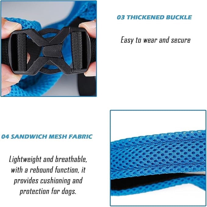 Dog Lift Harness for Back Legs, Pet Support Sling for Senior Dogs with Weak Hind Legs, Adjustable Mobility Aid Harness for Disabled, Injured, Elderly Dogs(L)
