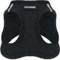 Best Pet Supplies - All Weather Plush, Reflective, No Pull Harness for Small, Medium Dogs, Cats - Secure with Hook & Loop Fastener, Buckle, Double D-Rings - Black Plush, XL