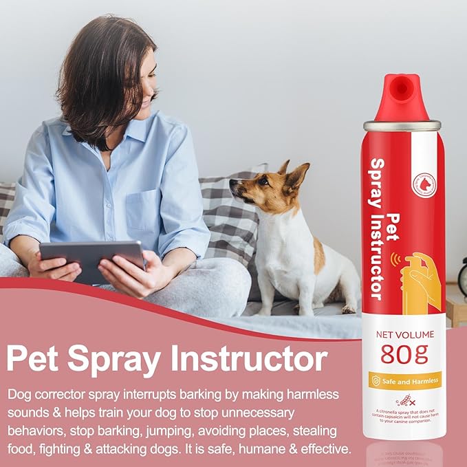 Corrector Spray Dog Trainer, 80ml 4 Pack Corrector Spray for Dogs to Stops Barking, Food Stealing, Dog Fights, Attacks & Unwanted Dog Behaviour, Safe