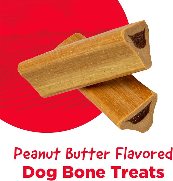 Country Kitchen Smoky Bones Peanut Butter Flavored Dog Treats, Long Lasting, Easy to Digest, Made in USA, 7 Count