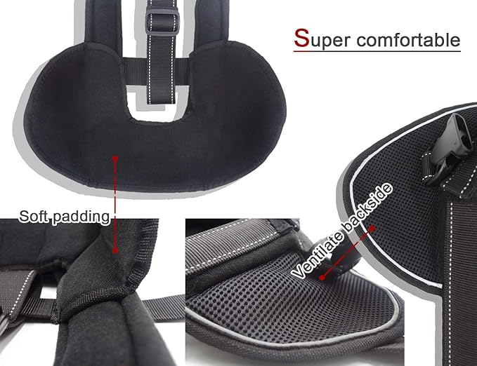 Heavy Duty Dog Harness for Medium and Large Dogs, No Pull Dog Vest Harness with Handle Extensible, Reflective Stitching (L)
