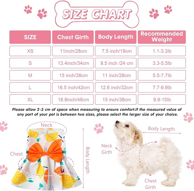 Saintrygo 5 Pieces Floral Dog Dress Cute Dog Skirt Pet Dresses Pet Clothes Dresses Cat Princess Bowknot Clothes Puppy Outfits for Yorkie Puppy Cat, 5 Styles(Cute Style,X Large)