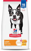 Hill's Science Diet Adult 1-6 Light Small Bites Dry Dog Food, Chicken Meal & Barley, 15 lb. Bag
