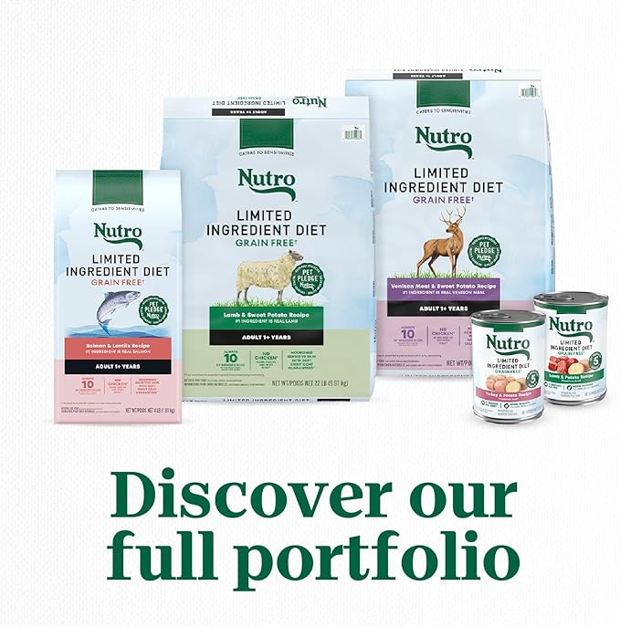 Nutro Limited Ingredient Diet Adult Canned Dog Food, Grain Free Wet Dog Food Cans Premium Loaf Turkey & Potato Recipe, 12.5 oz. (12 Count)