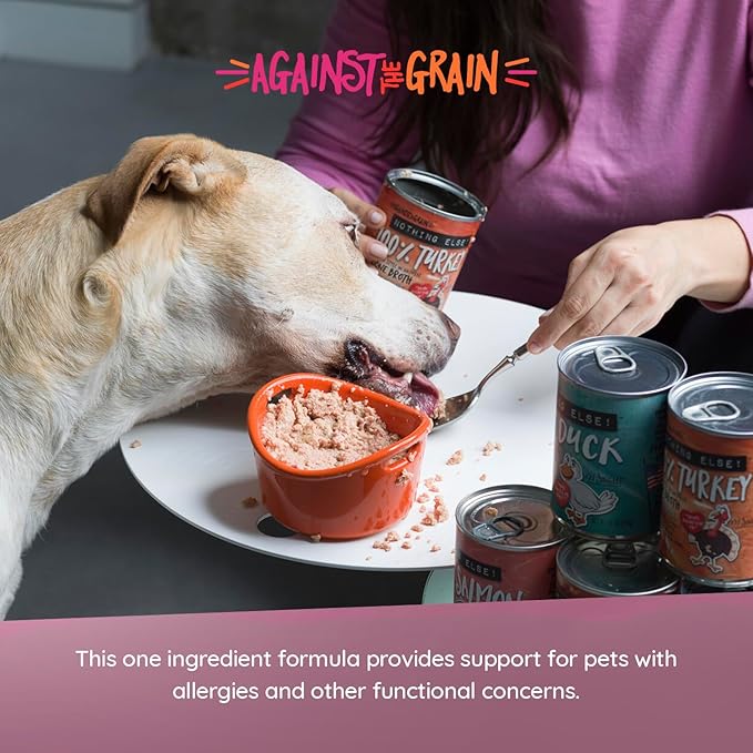 Against The Grain Nothing Else! 100% Pork Dog Food – 12 Count, 11 oz Each – Single-Ingredient Pork Loaf in Natural Bone Broth – Limited Ingredient, Grain-Free Recipe for Sensitive & Allergy-Prone Dogs