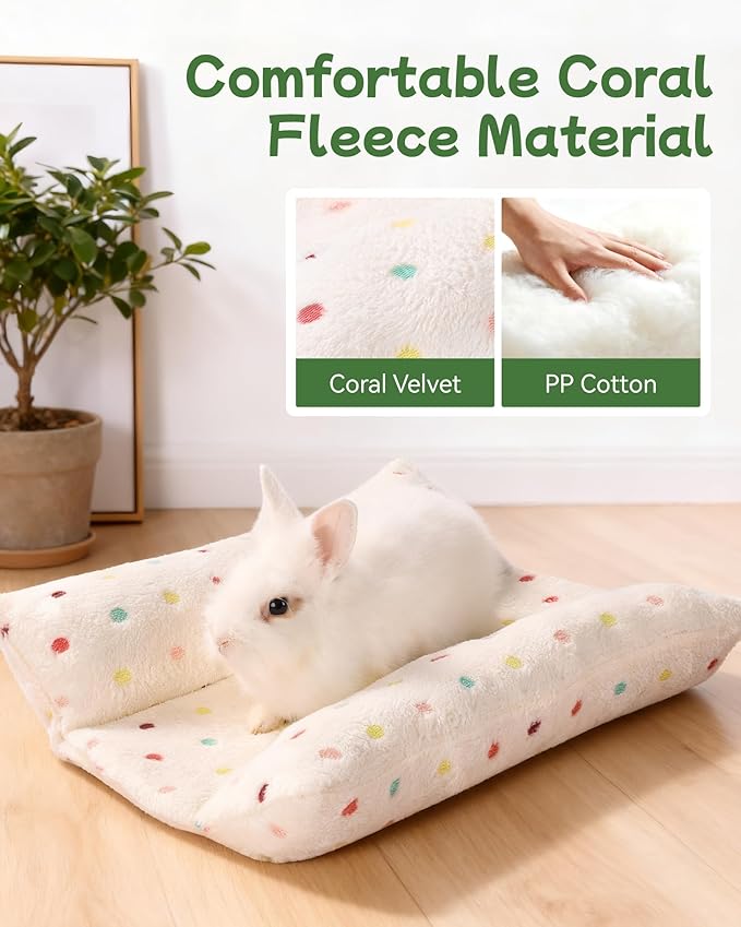 16 * 14in Rabbit Bed Thickened Soft Bunny Nest Machine-Washable Plush Pillow Reversible Plush Pet Pad Cotton Rabbit Pillow