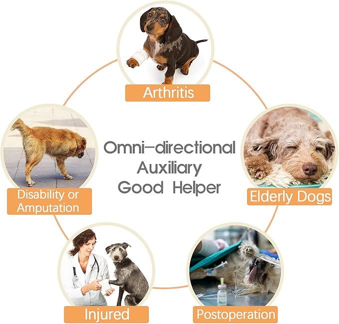 ROZKITCH Dog Lift Harness, Grid Pet Chest Support Aid Veterinarian Approved Sling for Old K9 Help with Poor Stability, Front Legs Disabled Joint Injury Elderly Arthritis ACL Rehabilitation Rehab
