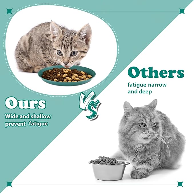 Gerrii 24 Pieces Fatigue Relief Cat Bowl 6 Inch Shallow Cat Food Dish Stray Wet Feeding Bowls Wide and Small Pet Plates for Ferrets Feral Short Legged Kitten Shelter(Assorted Color,Convention)