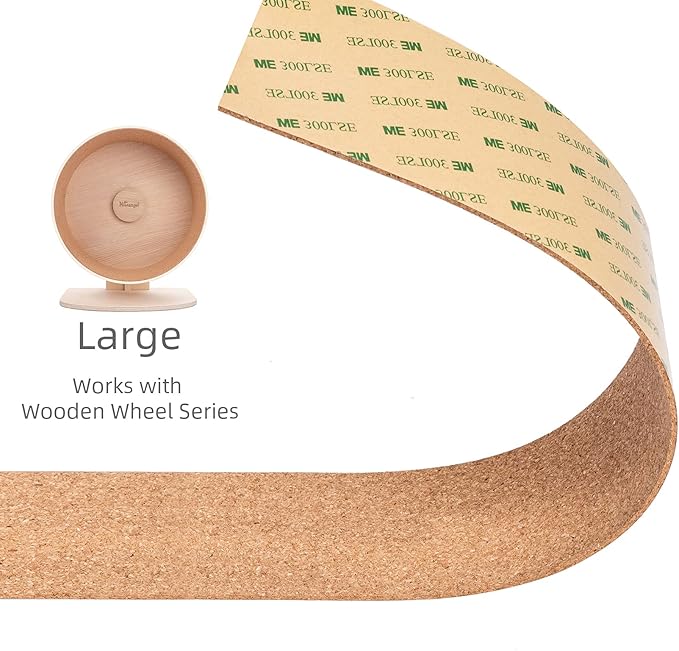 Niteangel Replacement Cork Running Track - Fits for Wooden Hamster Wheel Series | Acrylic Hamster Exercise Wheel w/Cork Track | Dark Cloud Hamster Wheel Series (Wooden Series, Large)