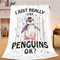 Penguin Blanket Cute Penguin Throw Blanket Gifts for Girls Boys Kids Women Men Adults Super Soft Cozy Plush Fluffy Fuzzy Fleece Blanket Home Decor 40''X50''