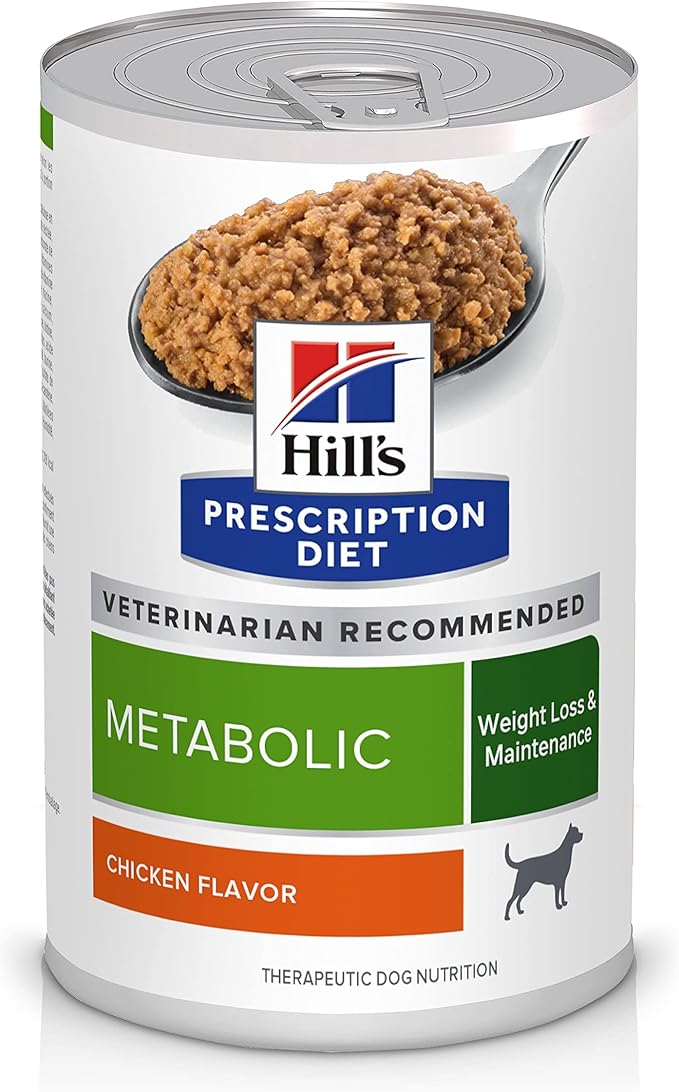 Hill's Prescription Diet Metabolic Weight Management Wet Dog Food, Chicken, 13 oz. Cans, 12-Pack