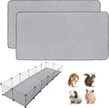 Guinea Pig Cage Liners, 24''X72'' Washable Guinea Pig Pee Pads, Non Slip Reusable Super Absorbent Guinea Pig Training Mat Bedding Fleece for Small Animals Hamster Rabbit Chinchilla Rat, 2Pack
