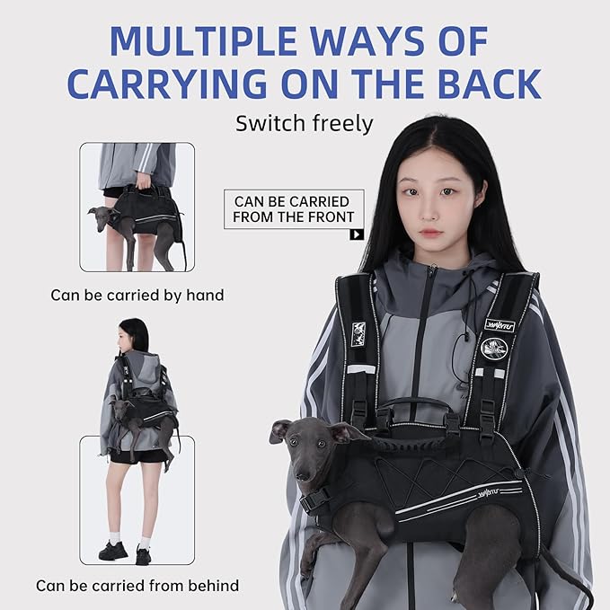 Wakytu Dog Lift Harness for Small Dogs,Dog Backpack Carrier,Adjustable Padded Breathable Straps for Dogs, Disabled, Joint Injuries, Arthritis,S(4.5-7.5LBS)