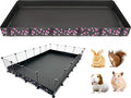 DZWLKJ Guinea Pig Cage Liner,Washable Tarp Bottom Base,Cherry Graphic,48"x72", Reusable for Rabbit, Chinchilla, Hedgehog, Ferret & Other Small Animals.