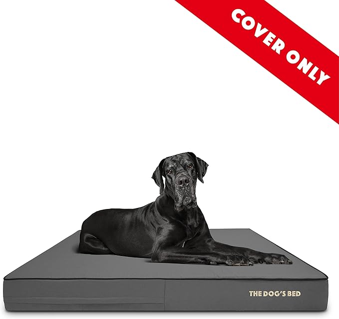 The Dog’s Bed Replacement Outer Cover, Oxford Fabric, Grey with Black Trim, XXL, 6-Inch