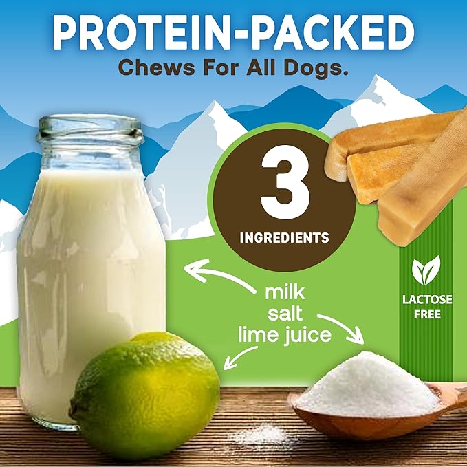 EcoKind Himalayan Yak Cheese Dog Chew, All Natural Premium Dog Treats, Healthy & Safe, Long Lasting, Easily Digestible, for All Breeds & Sizes (Small, 8-Pack)