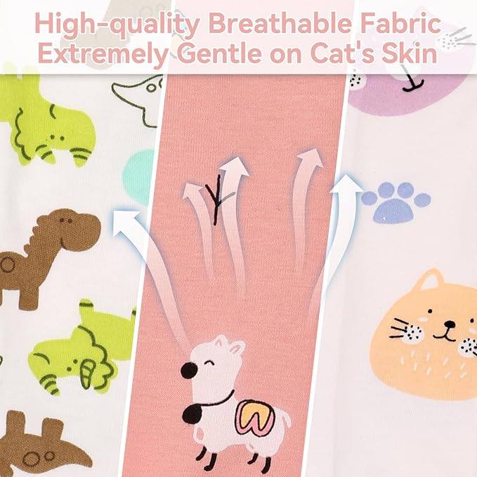 2 PCS Cat Recovery Suit for Spay Abdominal Wounds Female, Cat Onesie for Cats After Surgery, Pet Surgery Recovery Suit Kitten Onesie for Cats Anti Licking (Colorful (2PCS), Small)