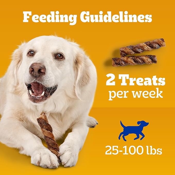 Pedigree Twisty Chews Medium/Large Long-Lasting Dog Treats Chicken & Beef Flavor, 9.17 oz. Pouch, Pack of 4 (16 Count)