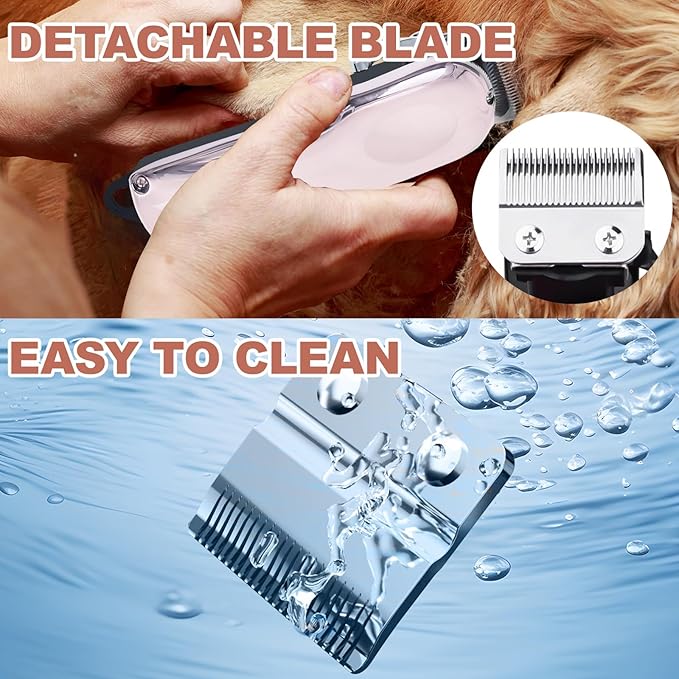 Rabbit Clippers for Grooming for Thick Heavy Coats,Quiet Cordless,Rechargeable,LED Display,High Power Professional Pet Hair Trimmer Shaver,Clippers Grooming Kit and Paw Trimmer for Bunny or Other Pets