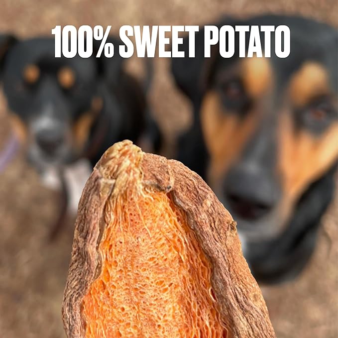 Sweet Potato Chew Treats - Single Ingredient Dog Snacks for Training, Rewards & Mealtime Toppers – No Fillers, Preservatives or Added Ingredients - Prepared in The USA for Dogs