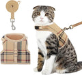 BINGPET Cat Harness and Leash Escape Proof - Soft and Air-Mesh Kitten Travel Walking Harness - Vest Harness for Small Medium Large Cats & Puppy Dog & Rabbit