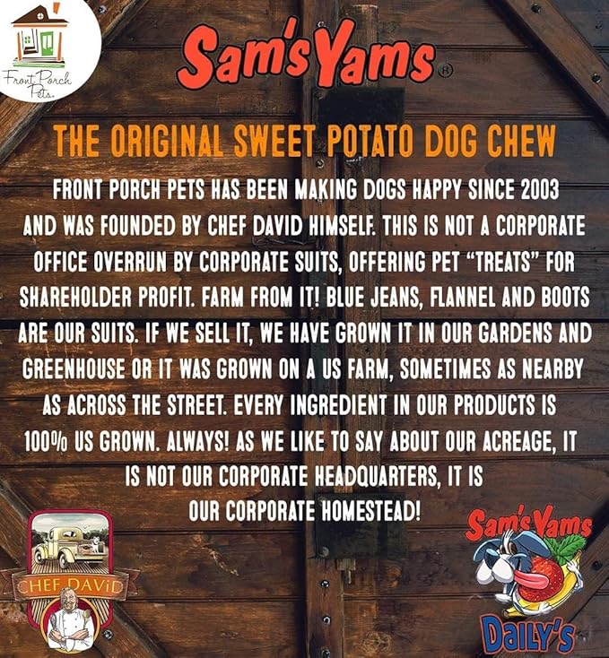 Sam'S Yams Big Boyz Sweet Potato Dog Treats, 15 Oz, 425 Grams
